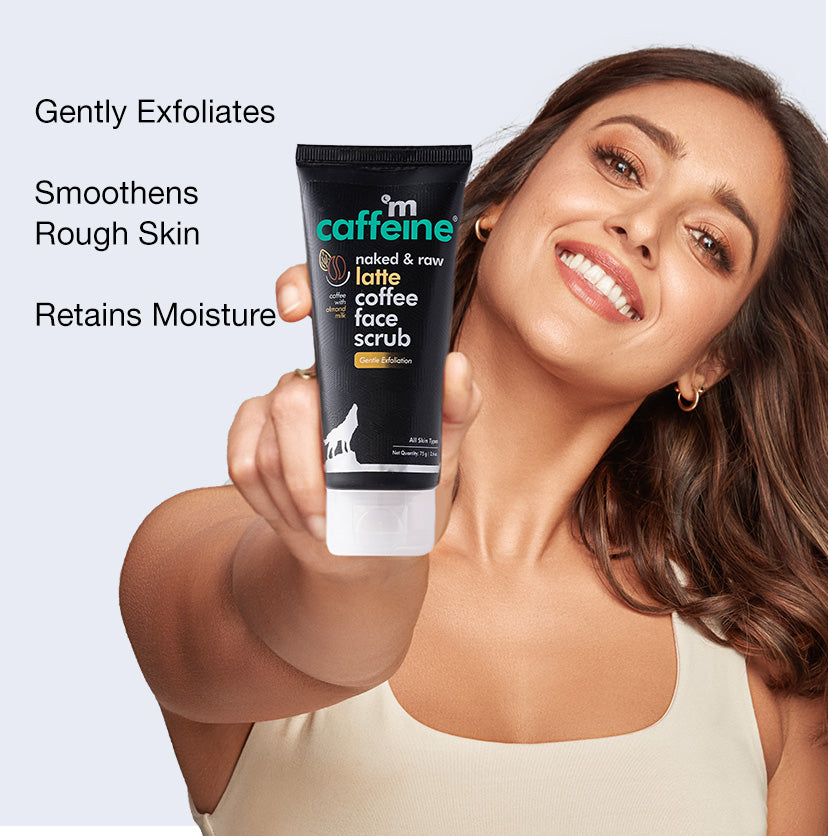 Milky Brew Coffee Face Scrub with Almond Milk for 24 Hrs Moisturization - 75 g - Natural & Vegan