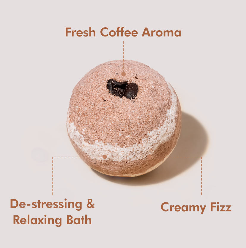 De-Stressing Coffee Bath Bomb (Set of 3) | Coffee Aroma | Natural & 100% Vegan