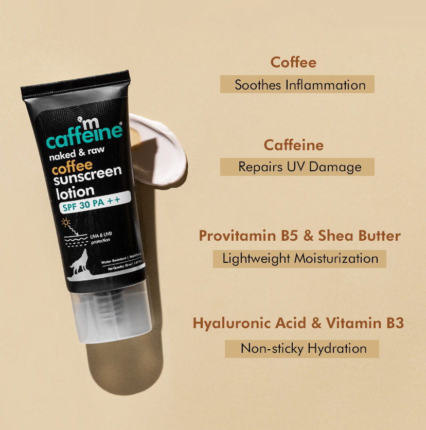 Coffee Lotion Sunscreen With Non Sticky Hydration