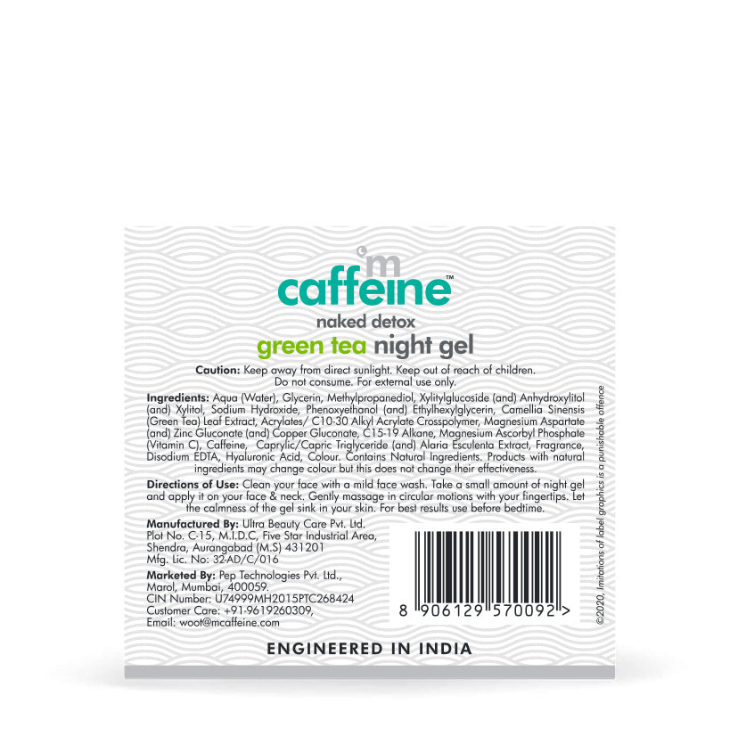 Green Tea Night Gel with Vitamin C, 50ml