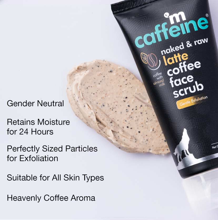 Milky Brew Coffee Face Scrub with Almond Milk for 24 Hrs Moisturization - 75 g - Natural & Vegan