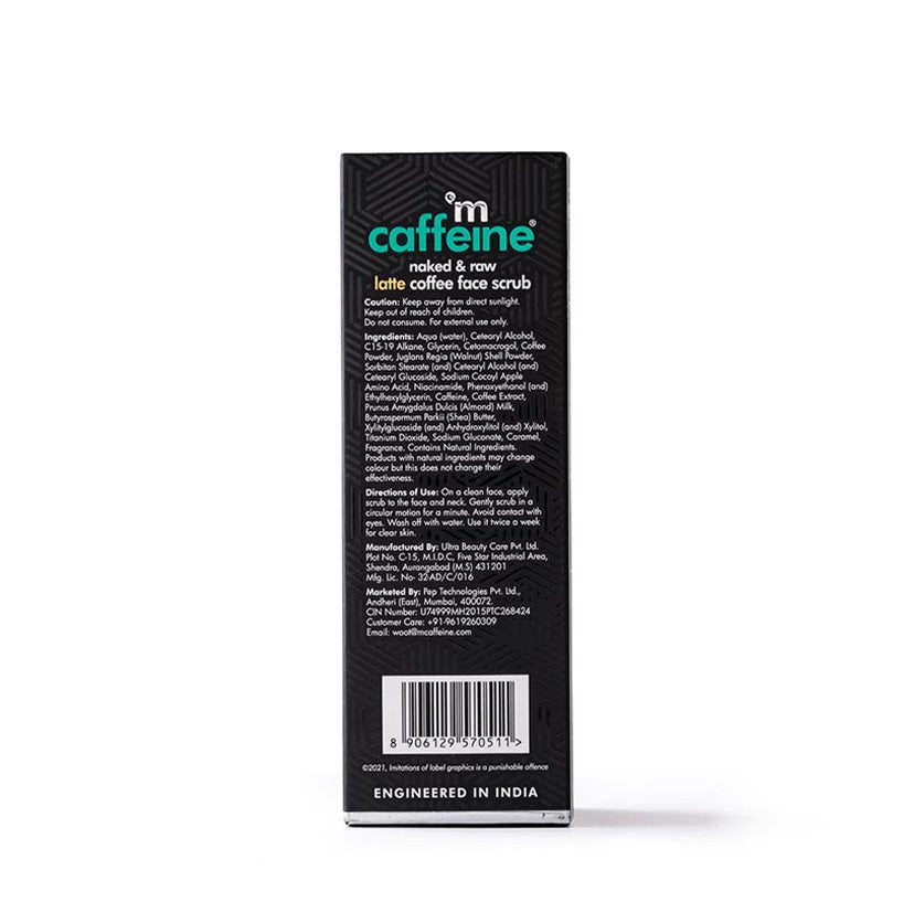 Milky Brew Coffee Face Scrub with Almond Milk for 24 Hrs Moisturization - 75 g - Natural & Vegan