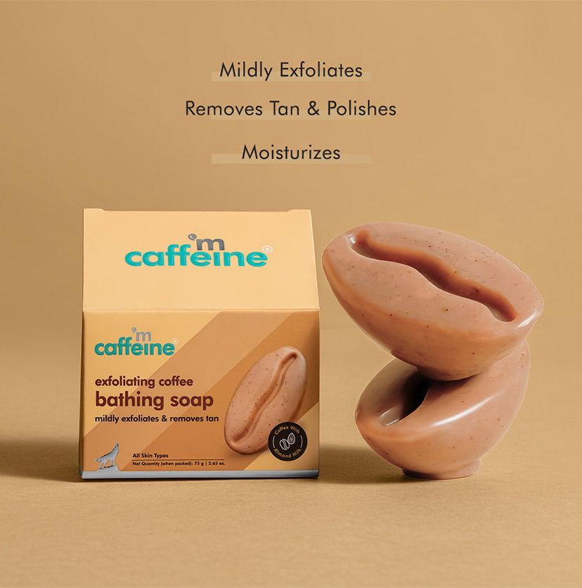 Exfoliating Coffee Bathing Soap for Tan Removal - 75g - Natural & 100% Vegan