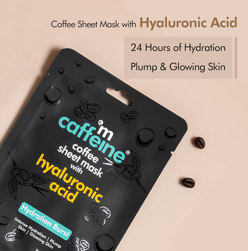 Coffee Sheet Masks - Vitamin C, Hyaluronic Acid & Coconut Water - Pack of 3