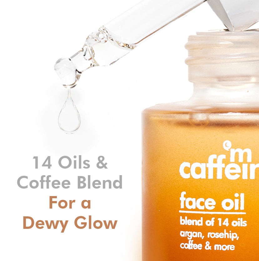 Coffee Face Oil for Dewy Glow | Blend of 14 Oils | Repairs Skin Barrier & Fights Dullness - 20 ml