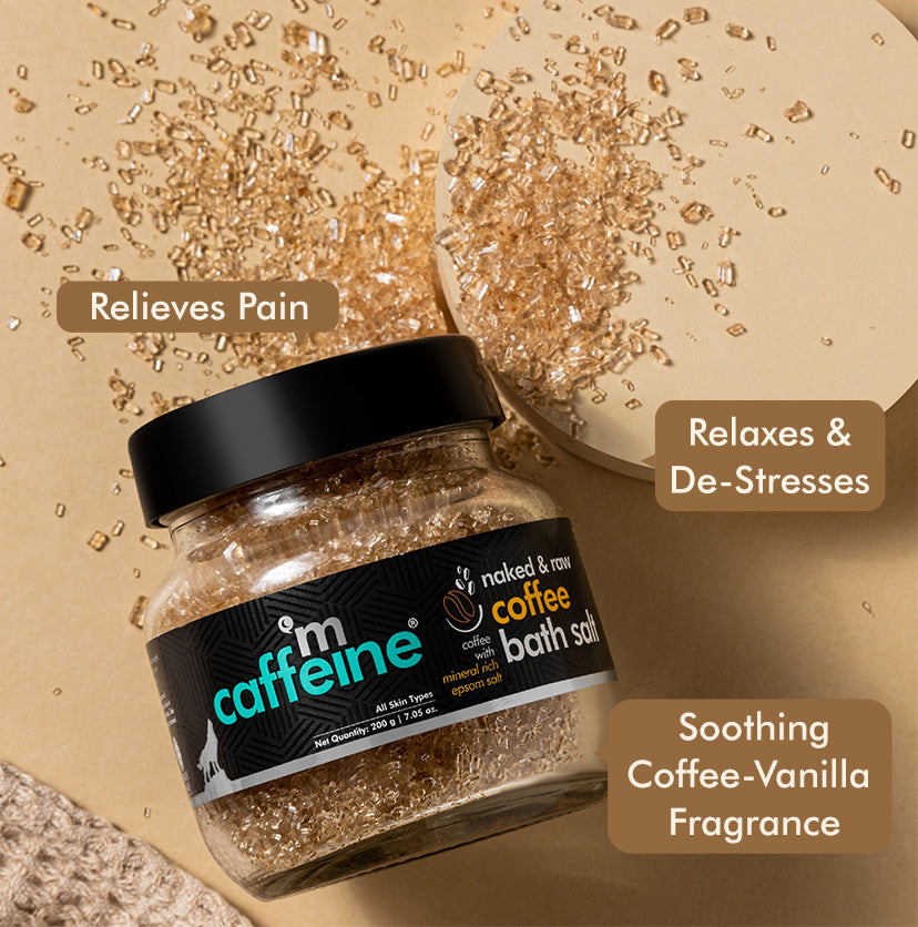 Coffee & Epsom Bath Salt to Destress & Relax - 200g - Natural & 100% Vegan