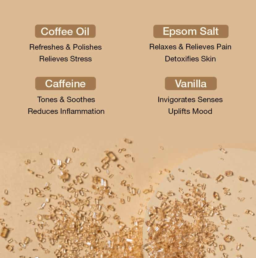 Coffee & Epsom Bath Salt to Destress & Relax - 200g - Natural & 100% Vegan