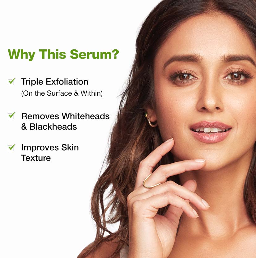 Green Tea & 25% AHA, 2% BHA, 5% PHA Face Serum - Gentle Peel for Improved Skin Texture - 30 ml