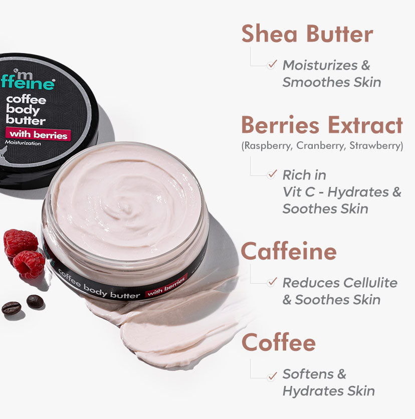 Coffee & Berries Body Butter with Shea Butter for Deep Moisturization