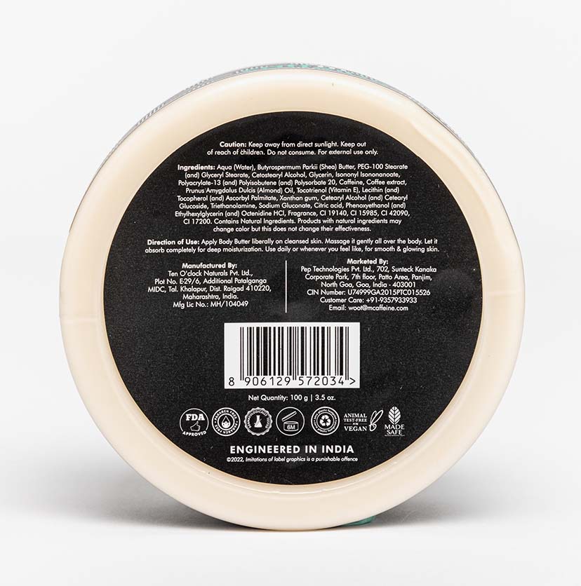 Coffee & Almond Body Butter with Shea Butter for Deep Moisturization & Smooth Skin - 100 g-a