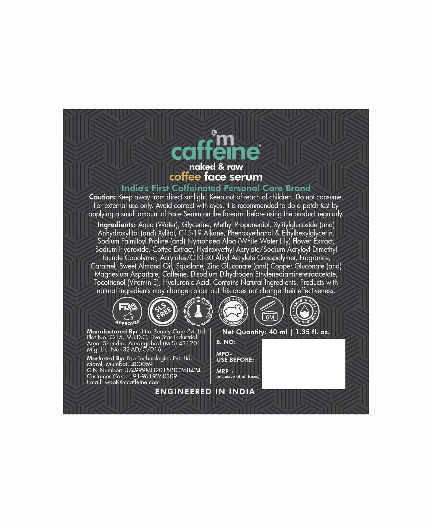 Coffee Face Serum, 40 ml