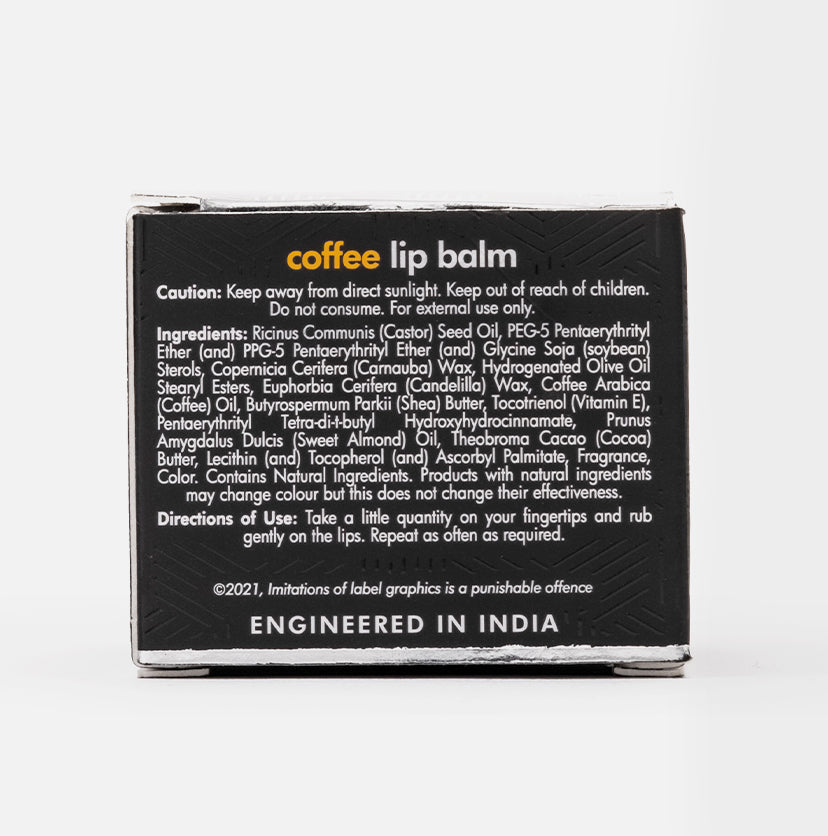 Coffee Lip Balm for Dry & Pigmented Lips | 100% Vegan | 12g