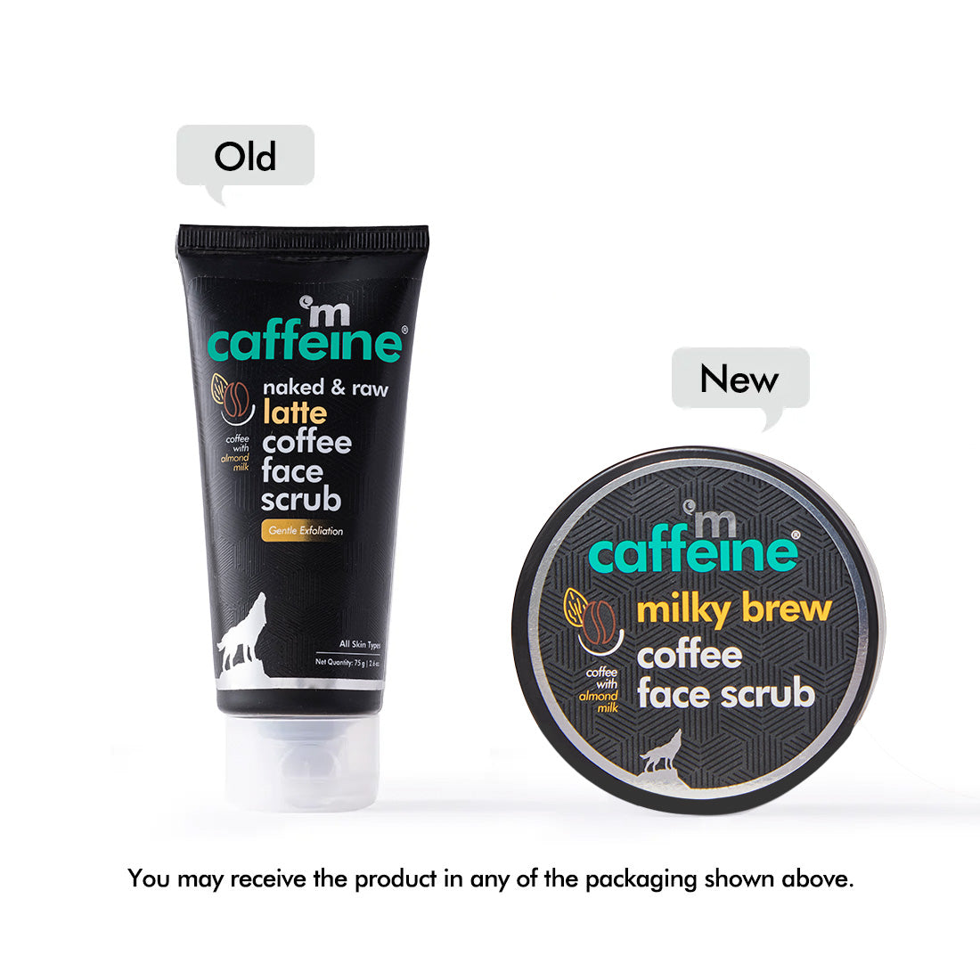 Milky Brew Coffee Face Scrub with Almond Milk for 24 Hrs Moisturization - 75 g - Natural & Vegan
